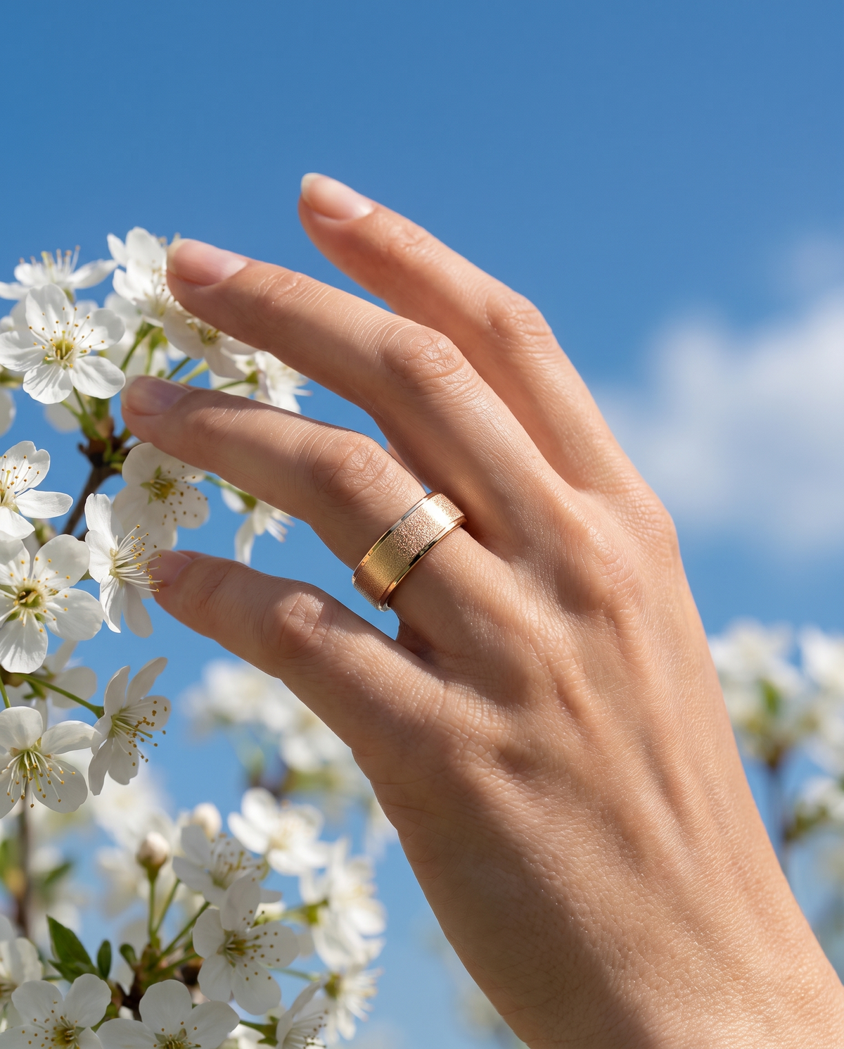 Halo Ring 4 smart ring, lifestyle photo 2 - Frosted Gold