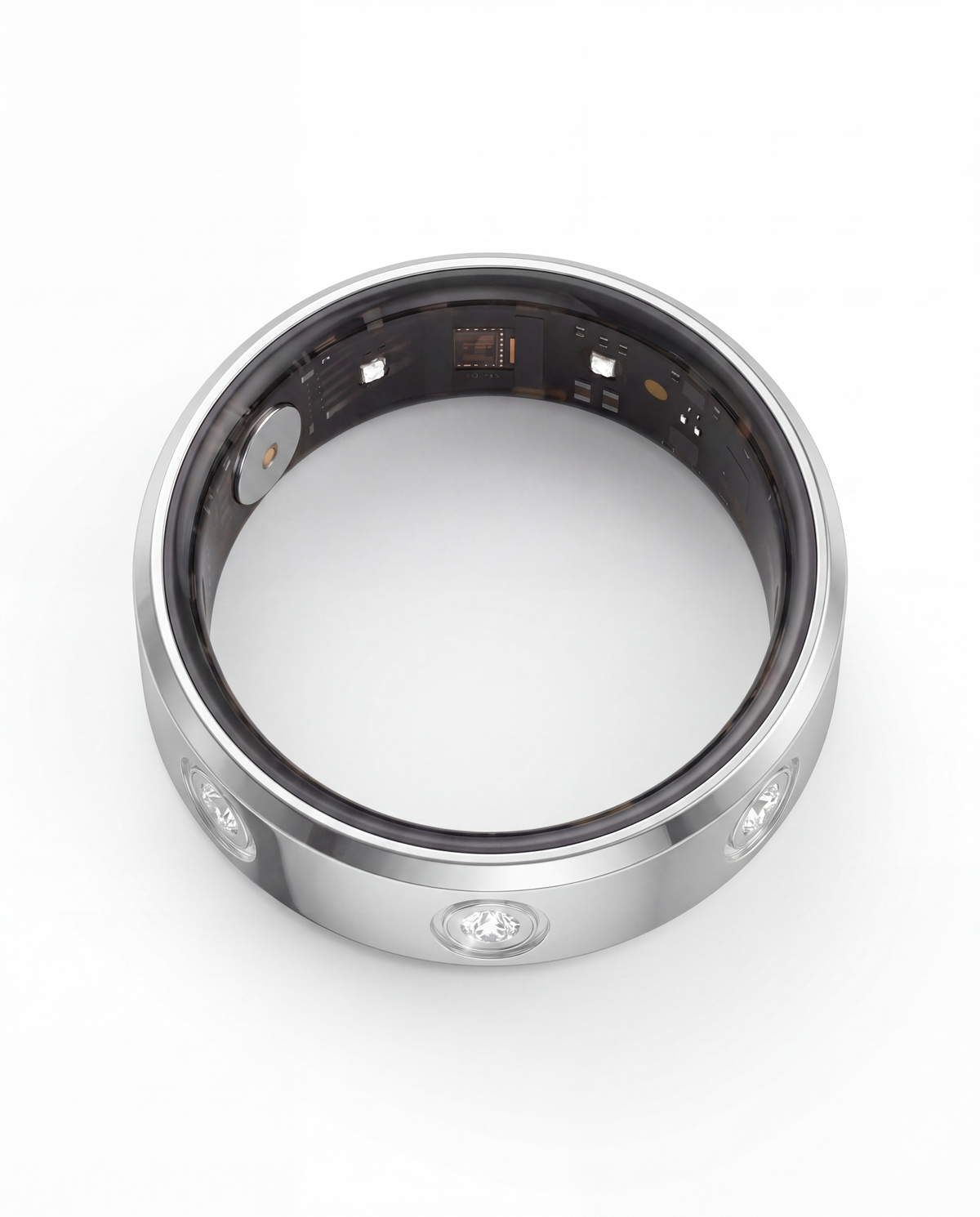 Halo Ring 4 smart ring, product photo 2 - Celestial Silver