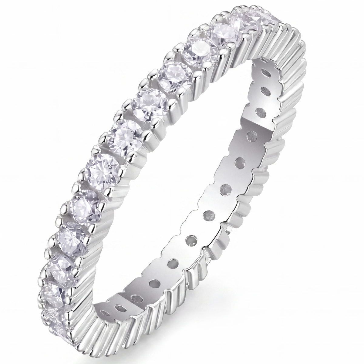 Dainty Ring with cubic zirconia stones, photo 1 - All sizes