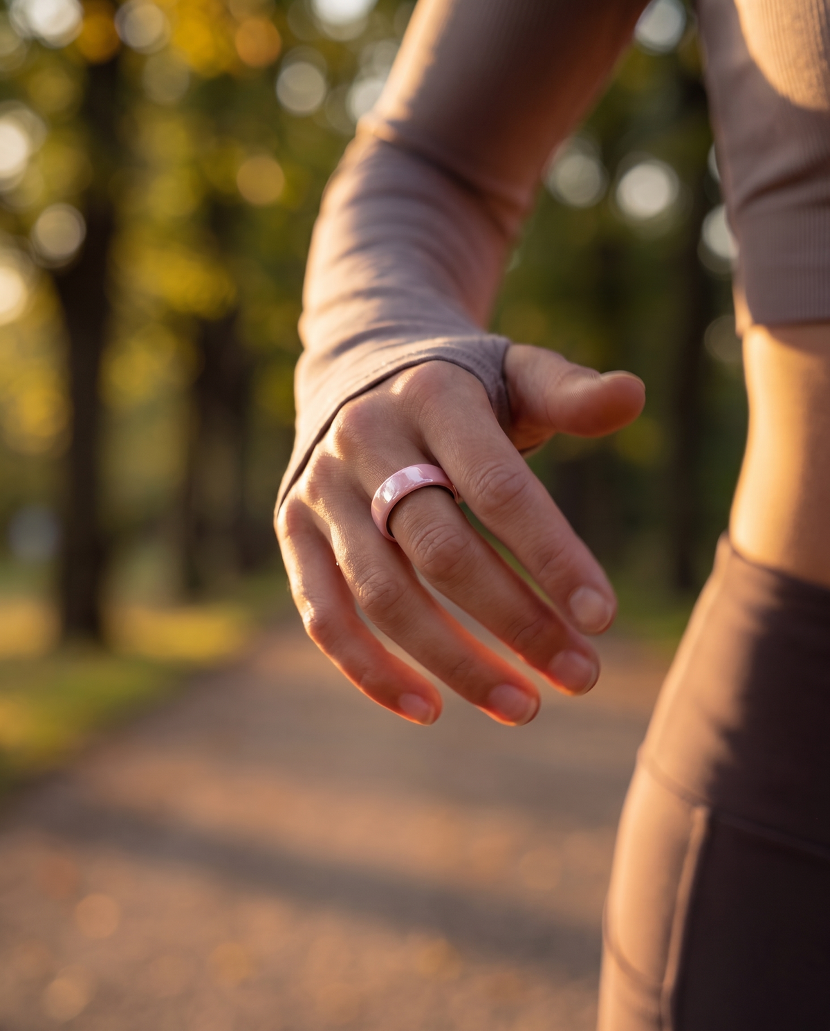 Halo Ring 4 smart ring, lifestyle photo - Ceramic Pink