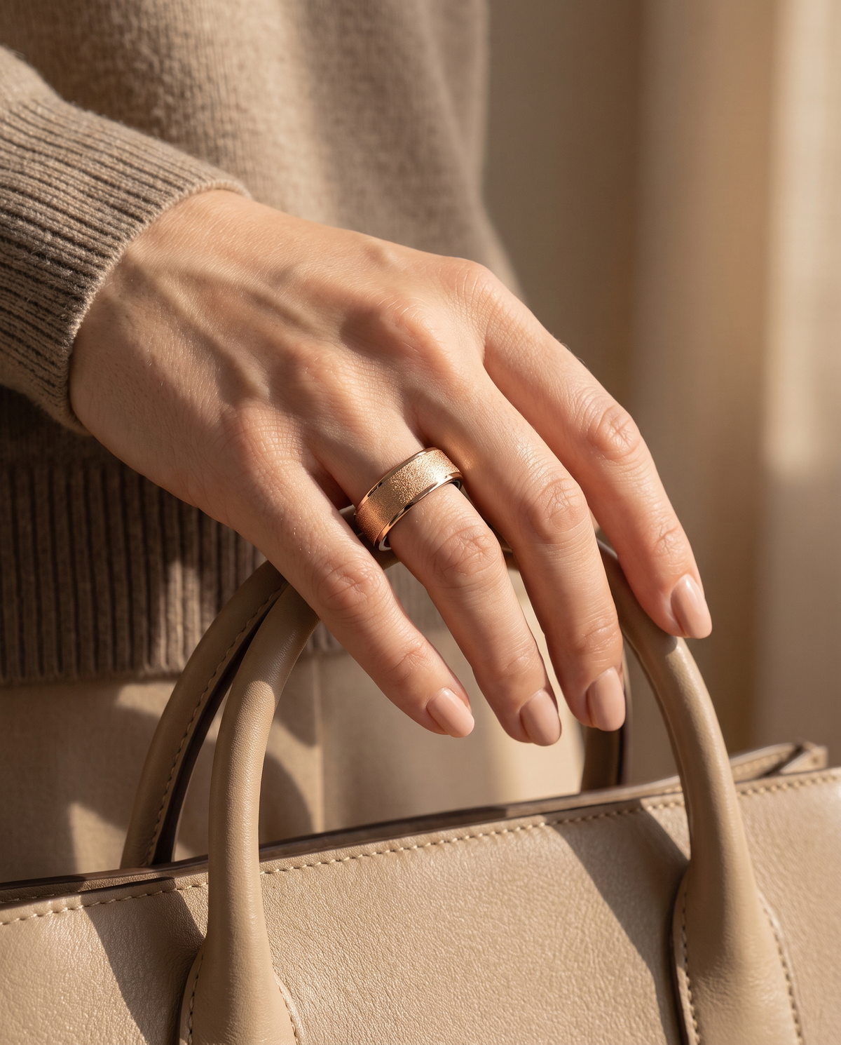 Halo Ring 4 smart ring, lifestyle photo 1 - Frosted Gold