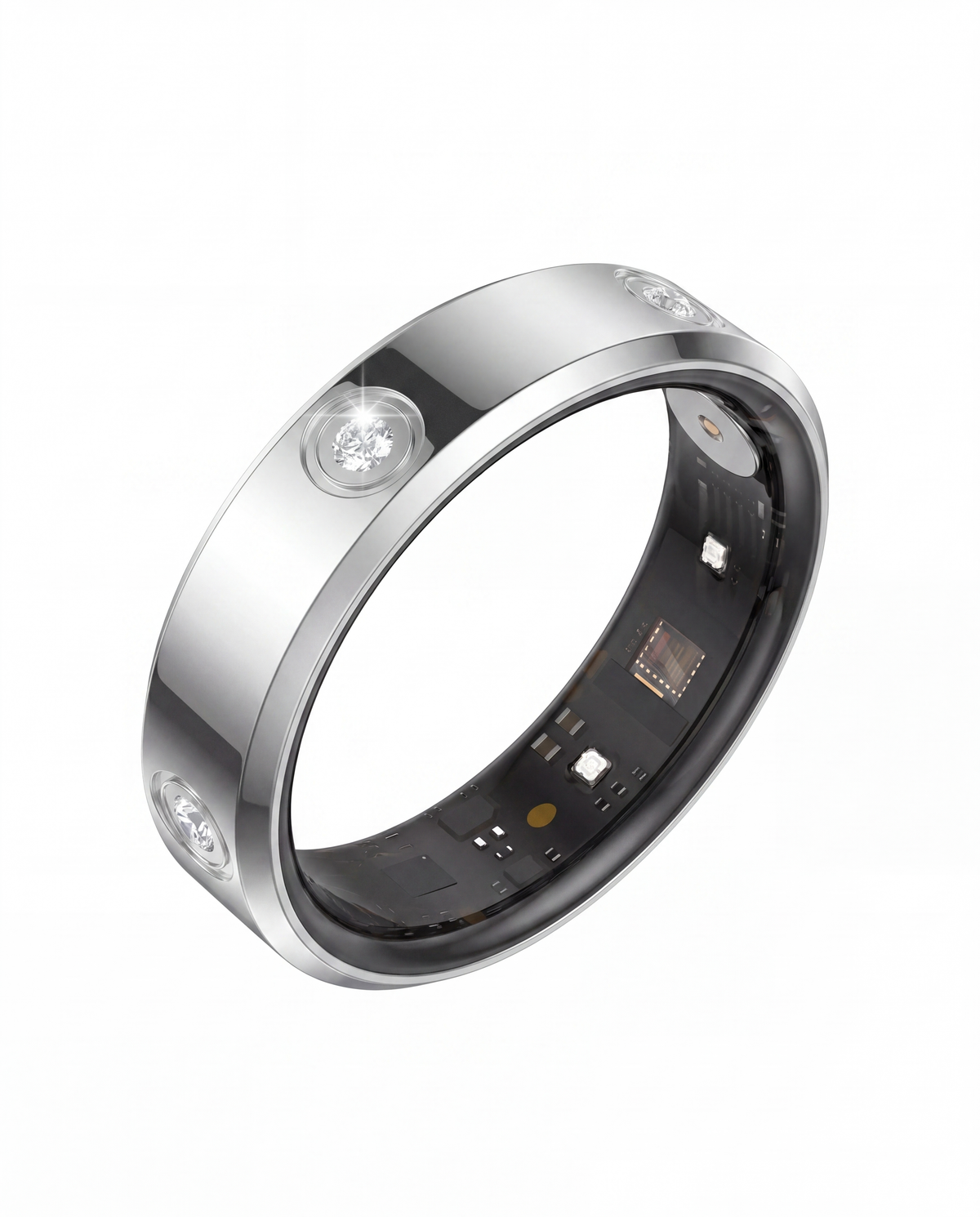 Halo Ring 4 smart ring, product photo 1 - Celestial Silver